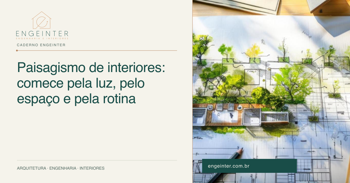 Paisagismo de interiores: comece pela luz, pelo espaço e pela rotina